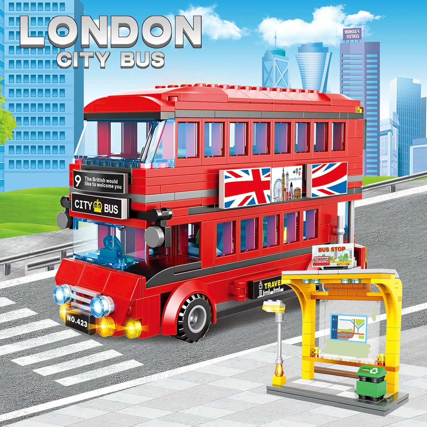 Kids Toys London - 458PCS Set Bangunan Bus Tingkat London