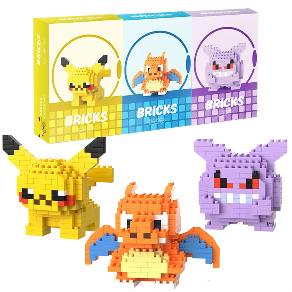 Kids Toys Movie - Blok Bangunan Mikro Pokemon Pikachu Dragonite