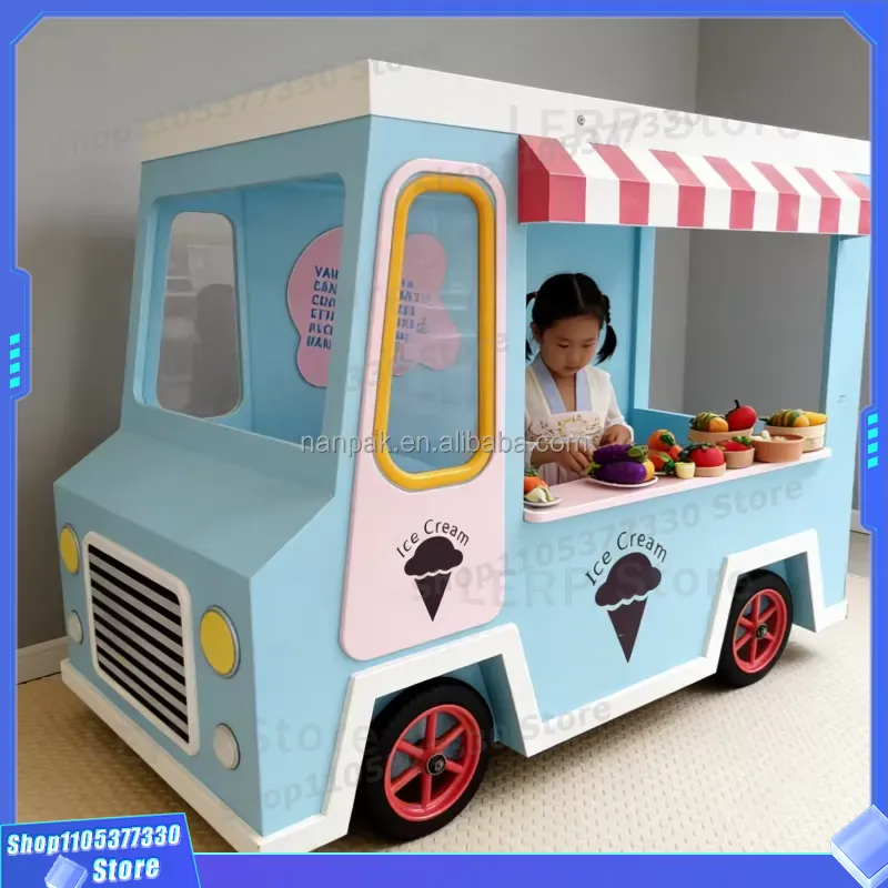 Kids Toys Mall - Mainan Gerobak Es Krim Kayu dengan