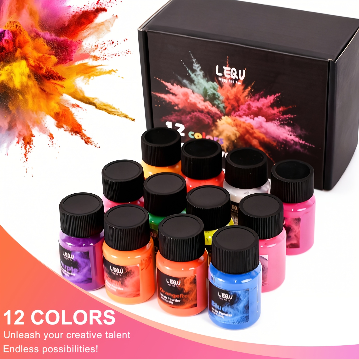 LEQU 12 Warna Bubuk Pigmen Res - Slime Making Kit ulasan dan harga