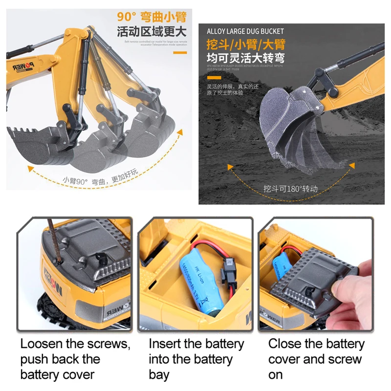 Excavator RC 2.4Ghz 6 Channel  - Kids Toys Channel ulasan dan harga
