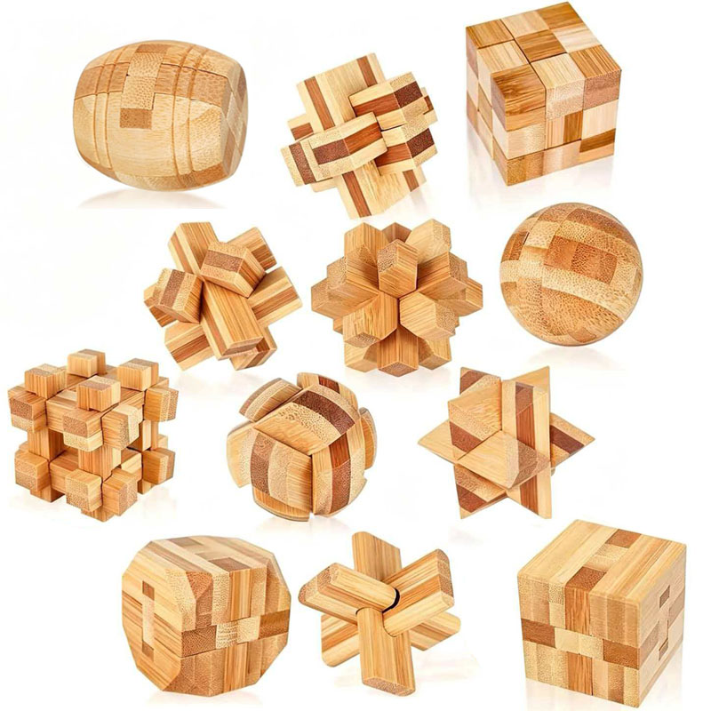 Puzzle Kunci Lu Ban Bambu 4.5C - Wooden Puzzle Kids ulasan dan harga