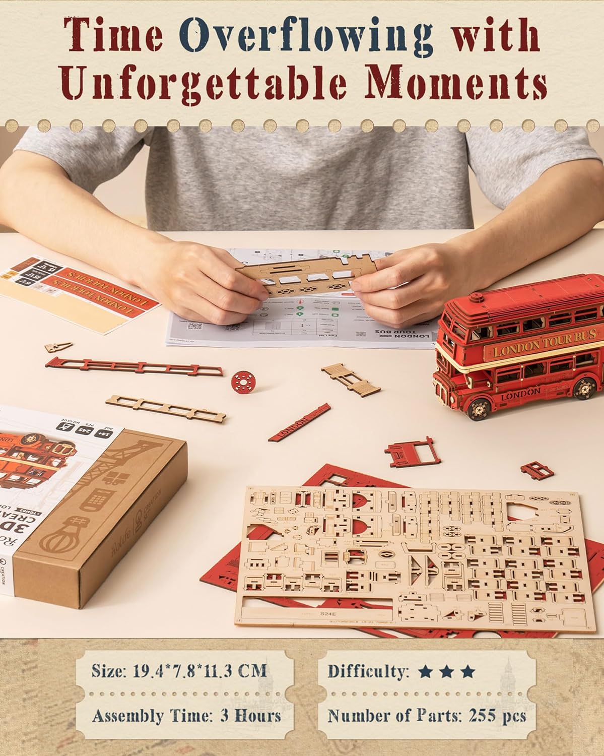 Robotime London Tour Bus Puzzl - Kids Toys London ulasan dan harga